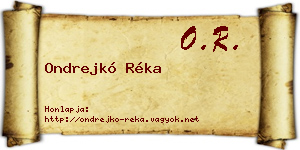 Ondrejkó Réka névjegykártya